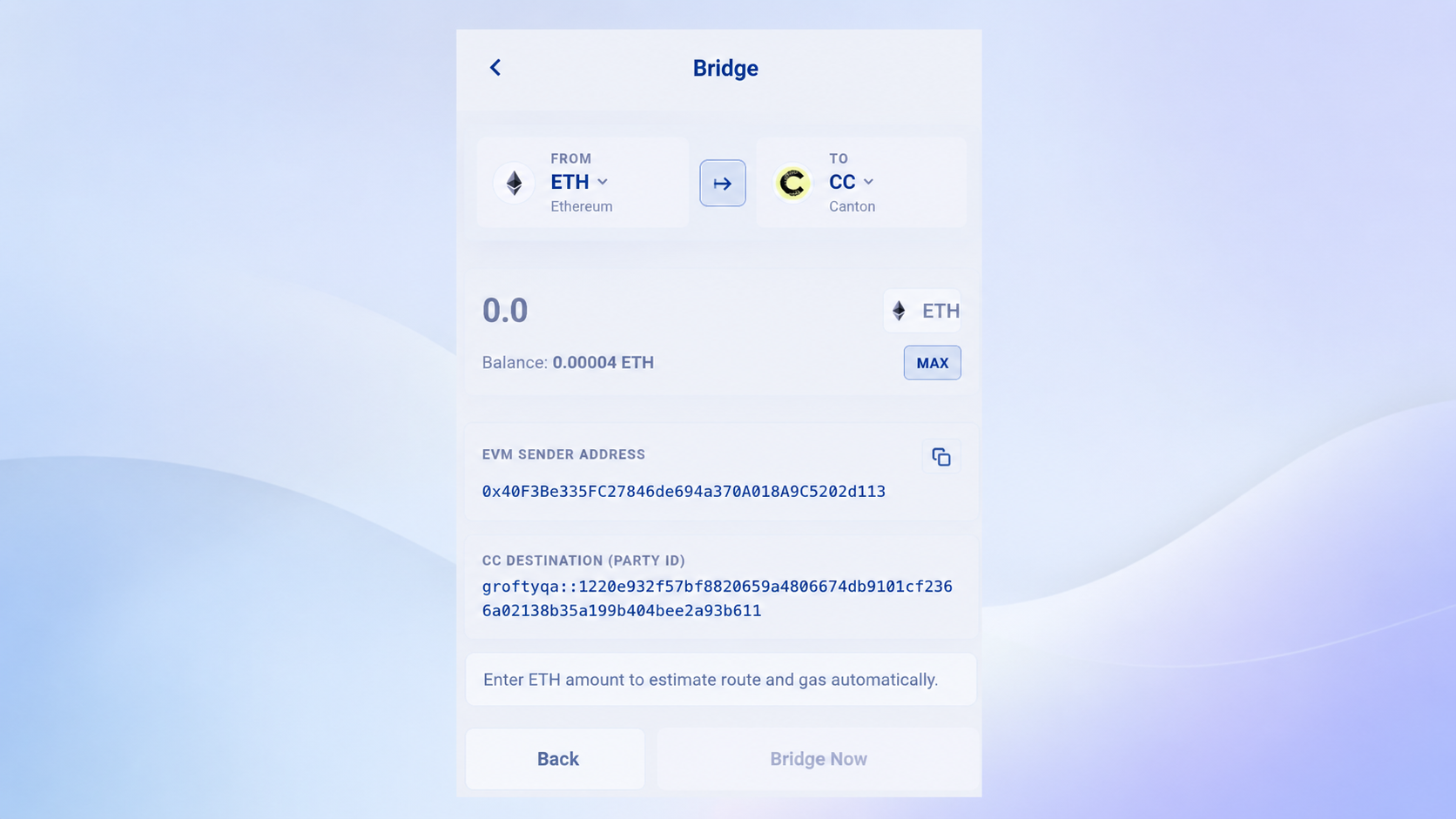Grofty bridge and swap interface